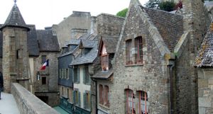 Some of the older buildings in the village still present