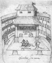 A 1596 sketch of a performance in progress at The Swan