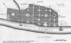 John Evelyn's plan for the rebuilding of London after the Great Fire.